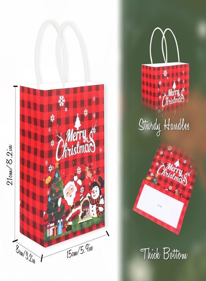 HCFGS 12Pcs Christmas Gift Bags,Small Christmas Gift Bags with Handles,Xmas Treat Paper Bags for Kids Adults Party Supplies - Image 2